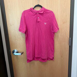 Chaps polo shirt pink embroidered logo mens large